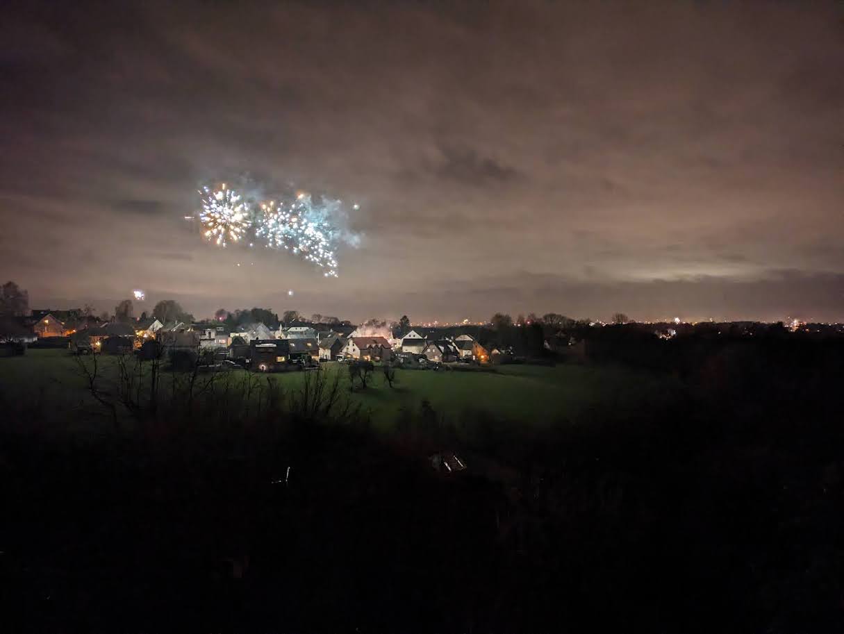 Feuerwerk im Bergischen Land, Neujahr 2024